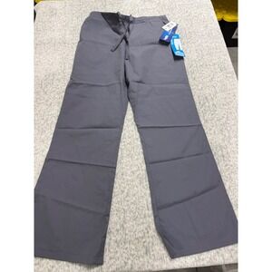 Landau Essentials Classic Fit Scrub Pants Steel Grey Drawstring Waist Small 8335